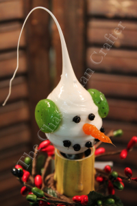 Snowman Silicone light bulb with green ear muffs